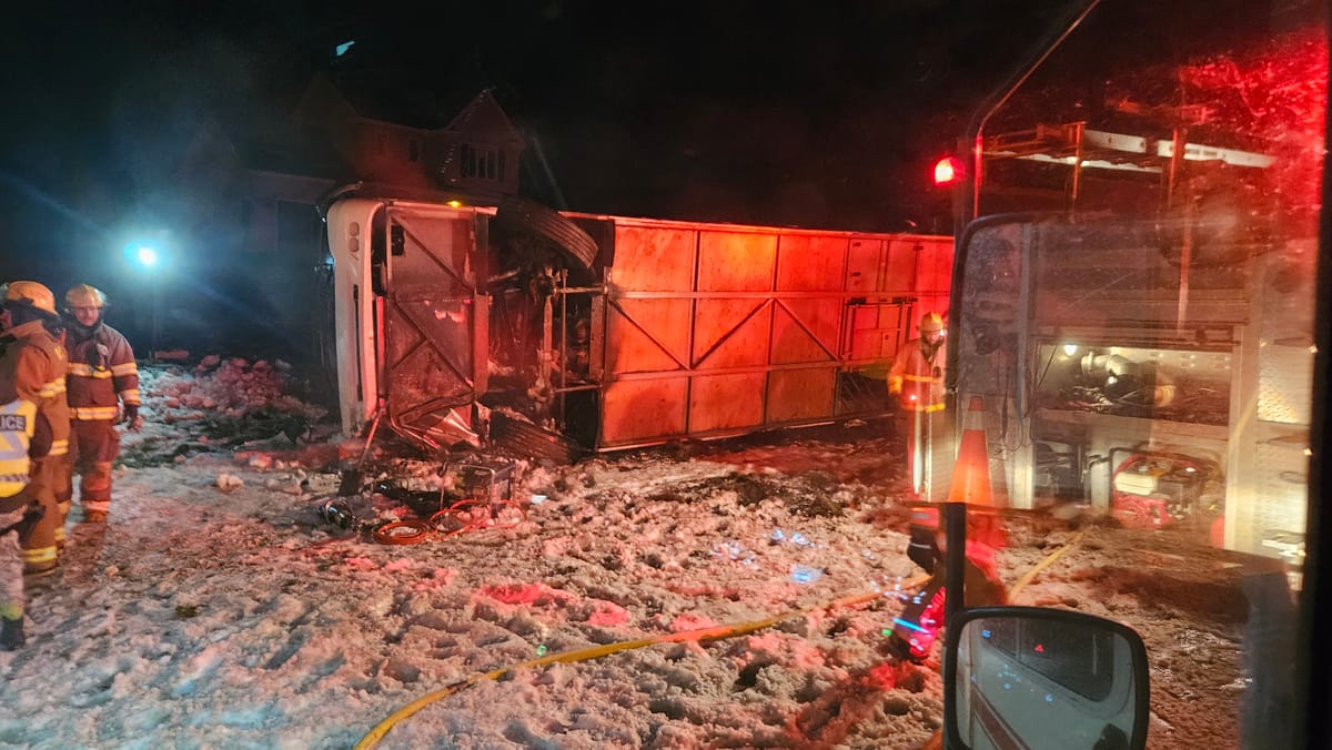 Accident d'autobus à Bury -- une des blessés merci aux paramédics